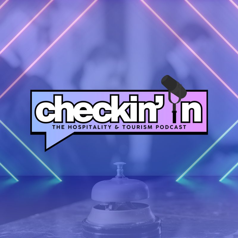 Checkin' In cover art: the show logo above a hotel front desk bell